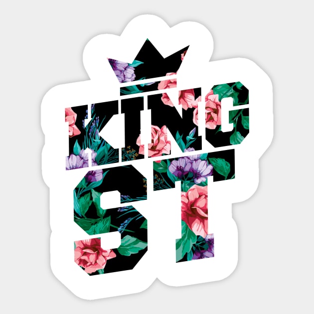MEN'S "ST KING" WHITE Sticker by Spacetype